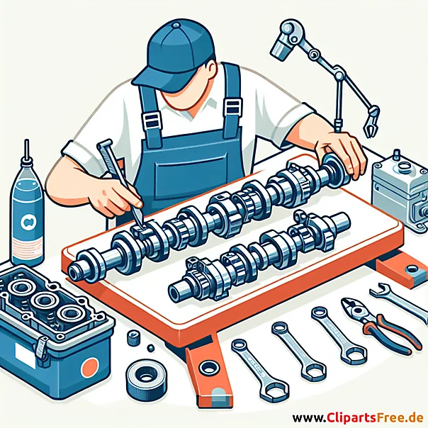 Nockenwelle einstellen Clipart zum Thema Kfz-Werkstatt