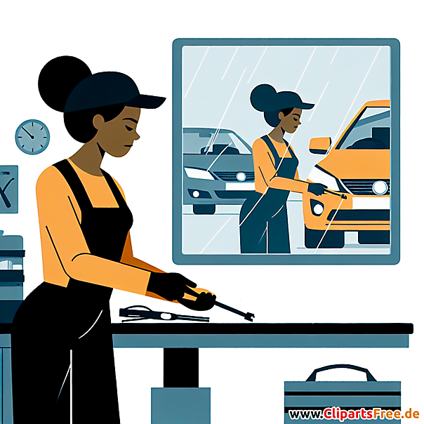 Scheibenwischer ersetzen Clipart zum Thema Kfz-Werkstatt