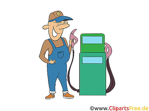 Zapfsäule an der Tankstelle Clipart, Bild, Illustration