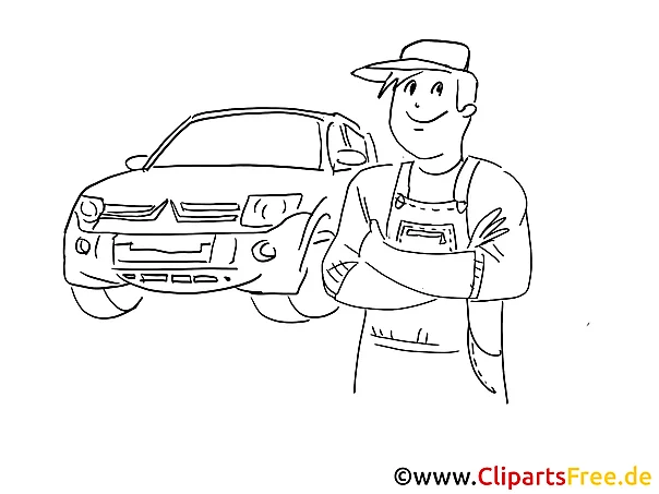 Car maintenance and repair clip art, graphic, pic, cartoon, comic free