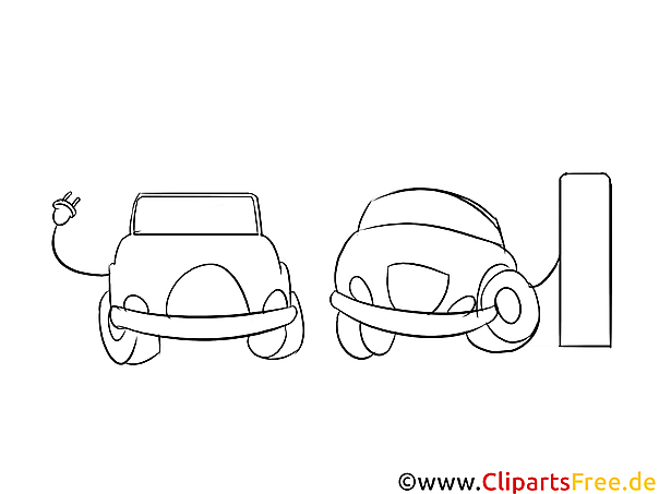 Autos auf dem Parkplatz mit Ladestationen Clipart, Bild, Grafik