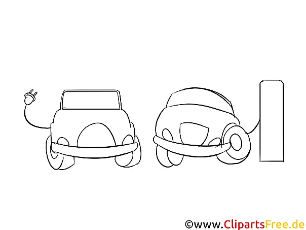 Autos auf dem Parkplatz mit Ladestationen Clipart, Bild, Grafik