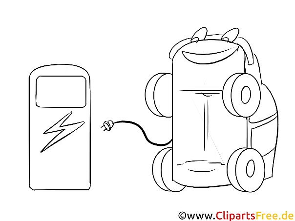 Elektrofahrzeug Maskottchen im Cartoonstil Bild, Graifk, Clipart