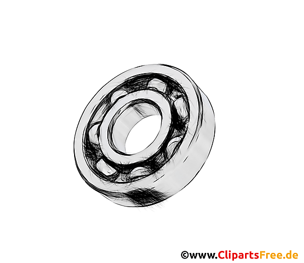 Illustration Kugellaager in schwarz-weiss