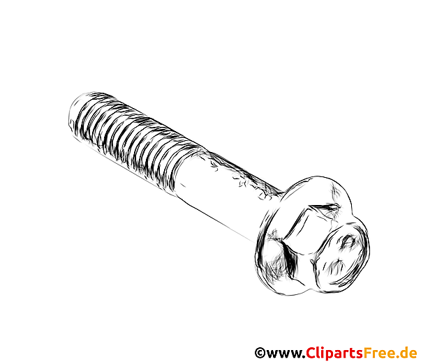 Schraube Zeichnung, Bild, Clipart