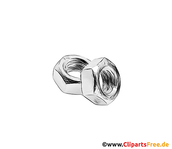 Zwei Sechskantenmutter Zeichnung im Bleistift