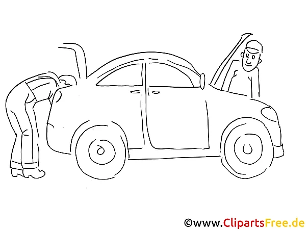 Repair body shop for vehicles clip art black and white, graphic, pic)
