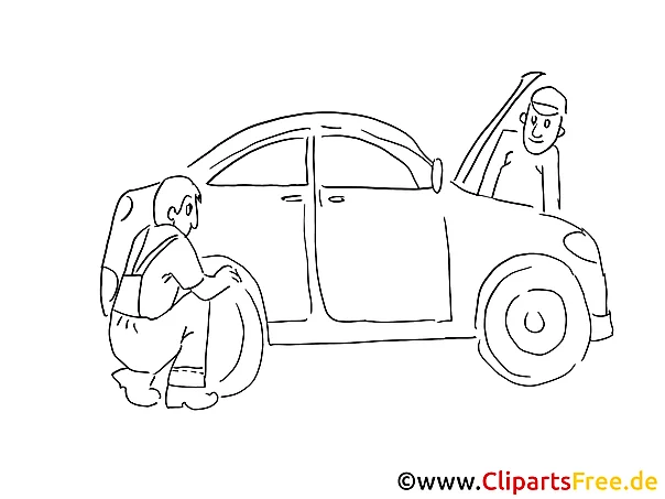 Tires service clip art black and white, graphic, pic, cartoon, comic free