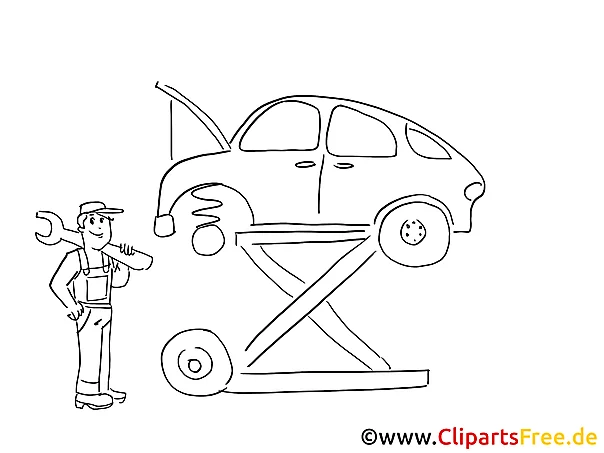 Vehicle repair clip art, graphic, pic, cartoon, comic free