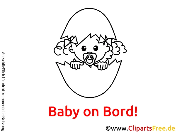 Baby Clipart schwarz-weiss