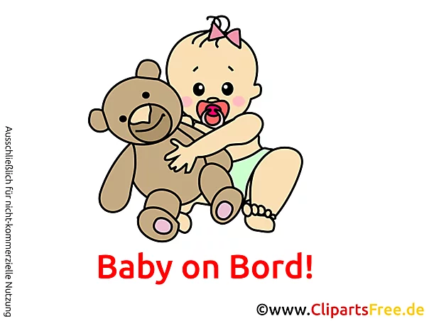 Baby on Board Clipart, Cartoon, Image