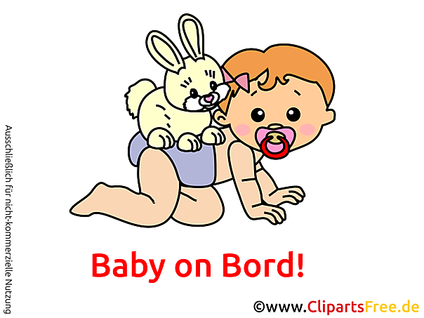 Baby und Kaninchen Clipart, Bild, Cartoon, Grafik