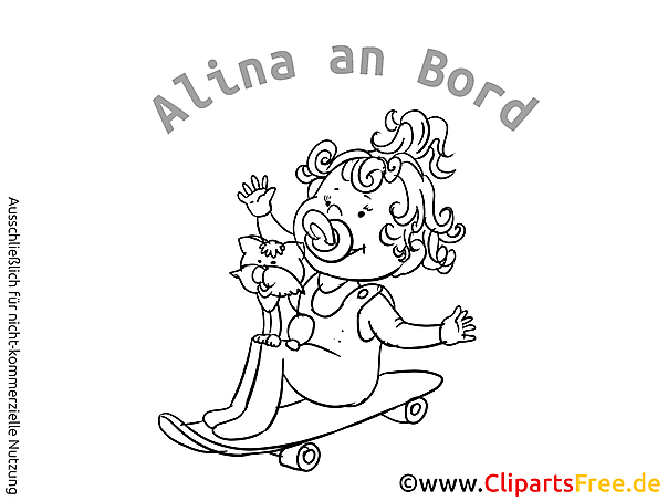 Cartoon Baby on Board AUfkleber selbst gestalten