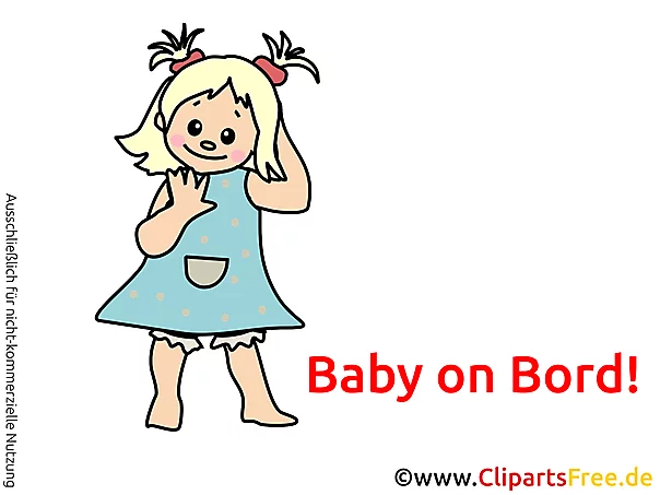 Kinder on Bord Clipart, Bild, Cartoon