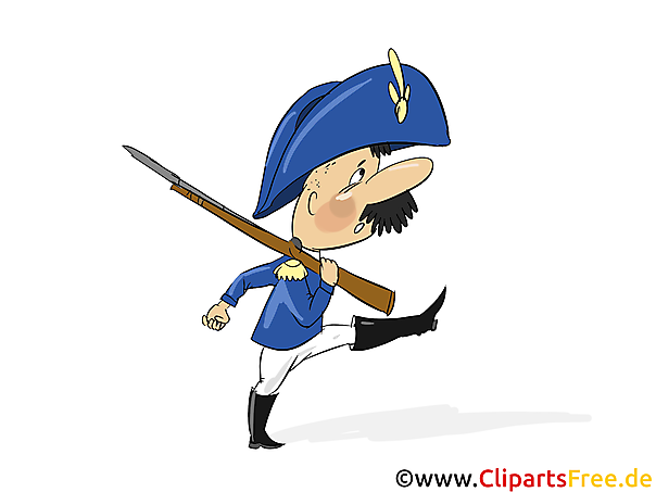 Soldat marschiert in alter Uniform Clipart, Bild, Illustration