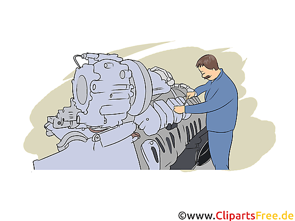 Ausbildung als Industriemechaniker Clipart, Bild, Grafik