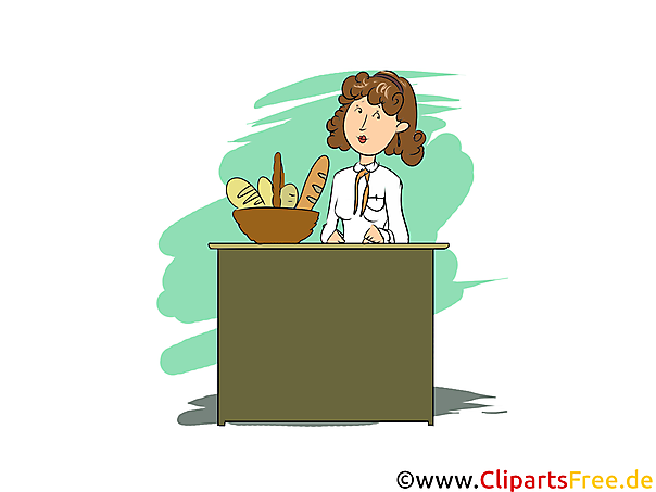 Bäckereifachverkäufer Clipart, Bild, Grafik zum Thema Ausbildungsberufe