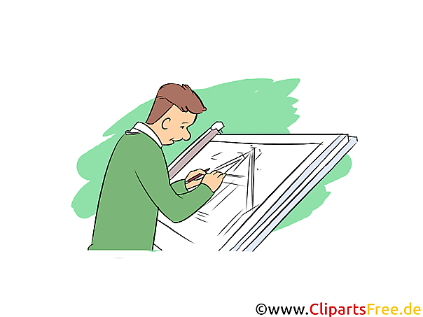 Bauzeichner Clipart, Bild, Grafik zum Thema Ausbildungsberufe