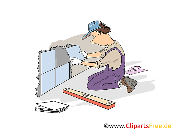Fliesenleger  Clipart, Bild, Grafik zum Thema Ausbildungsberufe
