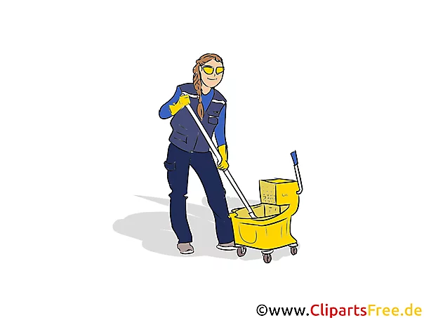 Gebäudereiniger, Putzfrau Clipart, Bild, Grafik zum Thema Ausbildungsberufe