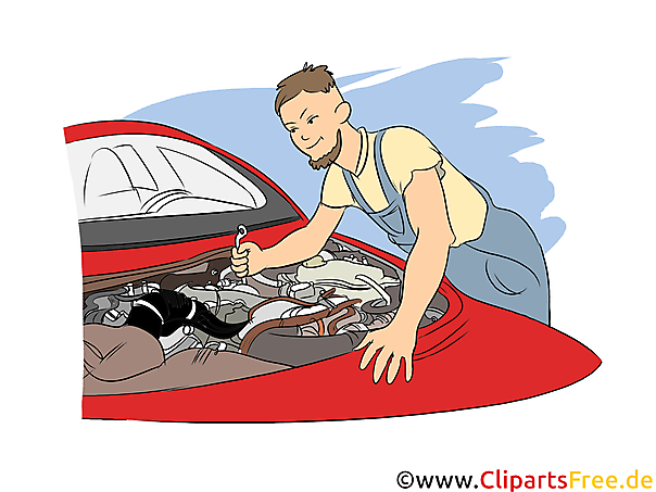 Kfz-Mechatroniker Clipart, Bild, Grafik zum Thema Ausbildungsberufe