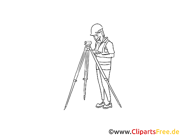 Ausbildung als Vermessungstechniker Clipart schwarz weiß