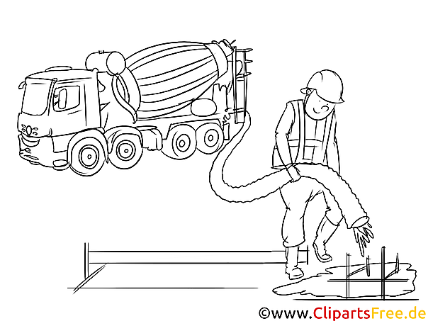 Beton- und Stahlbauer Clipart, Grafik, Bild schwarz-weiß