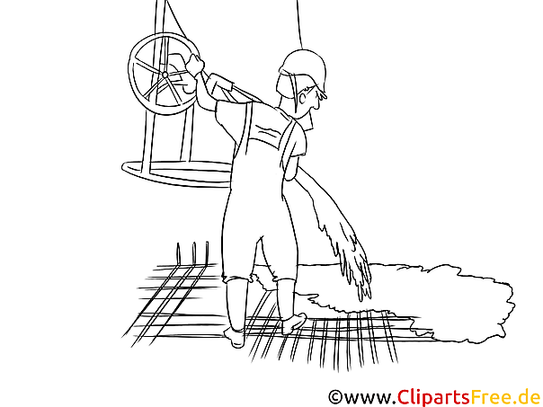 Beton- und Stahlbauer Clipart schwarz weiß