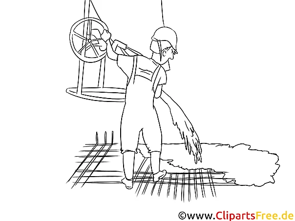 Beton- und Stahlbauer Clipart schwarz weiß