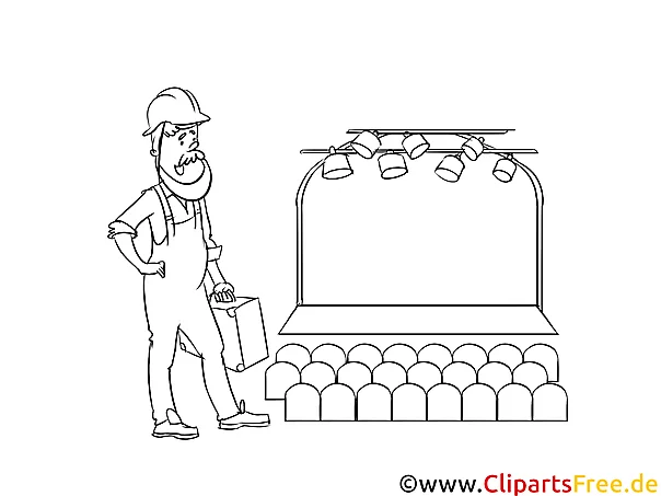 Clipart Schwarz und Weiß Fachkraft für Veranstaltungstechnik