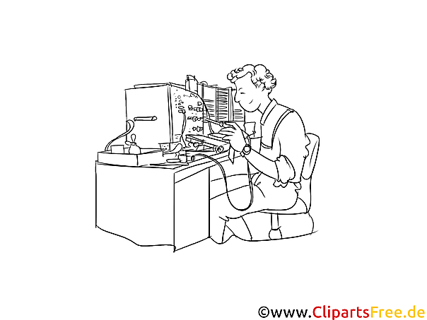 Elektrotechniker für Informations- und Systemtechnik black and white Clipart
