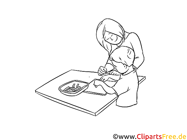 Erzieherin schwarz-weiße Cliparts, Bilder, Grafiken