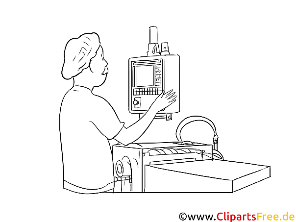 Fachkraft für Lebensmitteltechnik druckbare schwarz-weiße Grafik