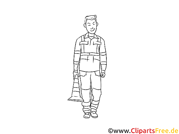 Fachkraft für Straßen- und Verkehrstechnik Clipart, Grafik, Bild schwarz-weiß