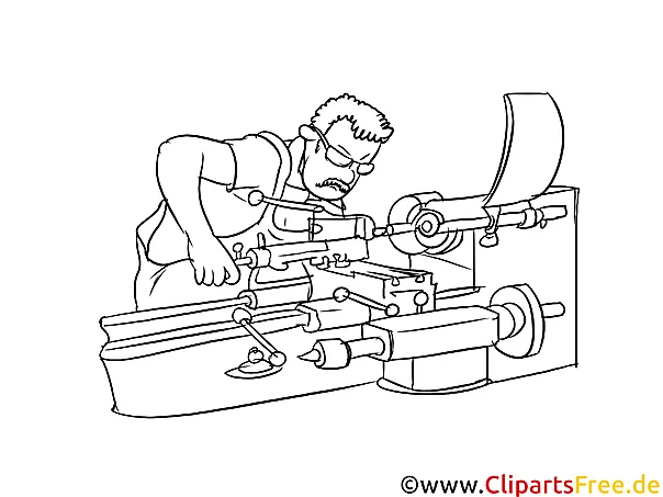 Feinwerkmechaniker Clipart, Grafik, Bild schwarz-weiß