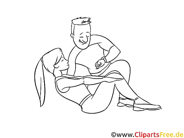 Fitnesstrainer druckbare schwarz-weiße Cliparts, Grafiken zum Thema Berufe