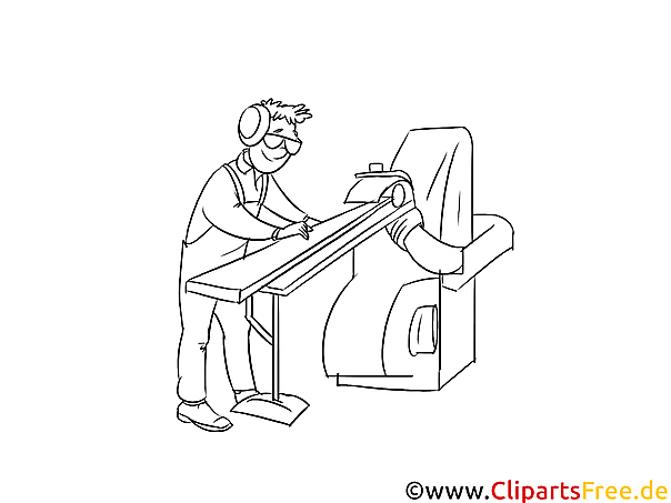 Holzmechaniker Clipart, Grafik, Bild schwarz-weiß