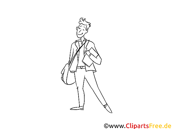 Industriekauffrau -mann Grafik, Bild, Clipart zum Drucken schwarzweiß