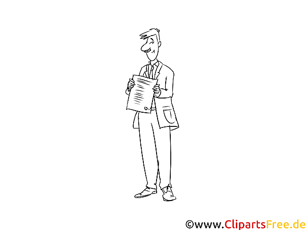 Industriekaufmann Clipart, Grafik, Bild schwarz-weiß