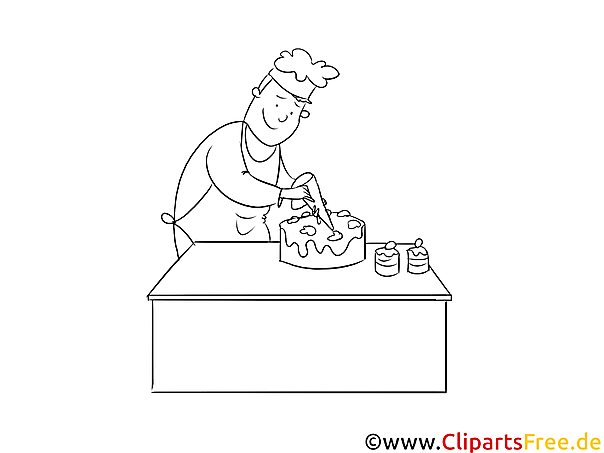 Konditor schwarz weiß Clipart