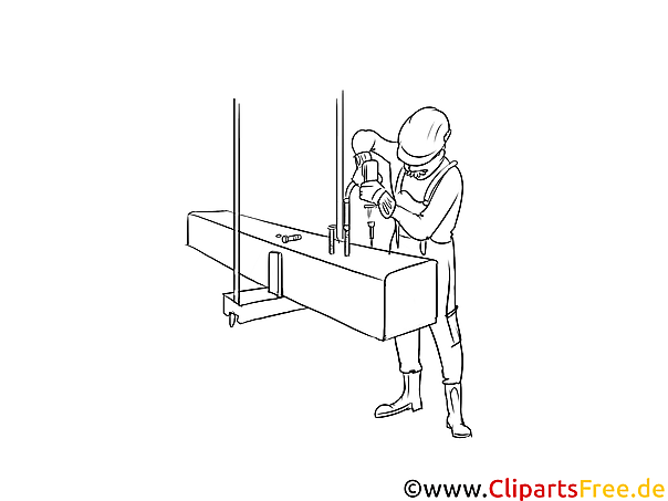 Konstruktionsmechaniker Clipart schwarz weiß zum Thema Ausbildungsberufe