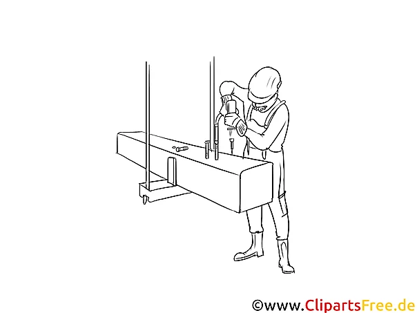 Konstruktionsmechaniker Clipart schwarz weiß zum Thema Ausbildungsberufe