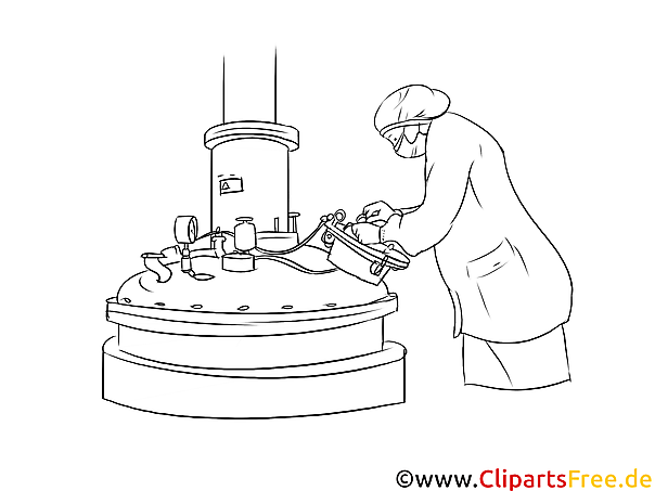 Laborant Clipart, Grafik, Bild schwarz-weiß