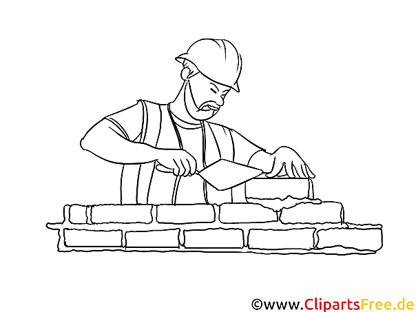 Maurer Clipart, Grafik, Bild schwarz-weiß