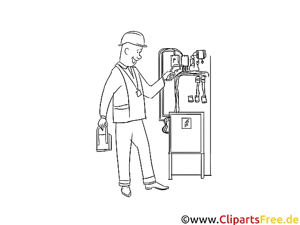 Mechatroniker, Anlagenmechaniker Clipart Schwarzweiß kostenlos