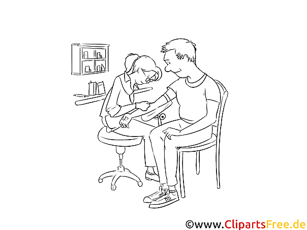 Medizinischer Fachangestellter schwarz weiße Strichzeichnungen zum Thema Berufe