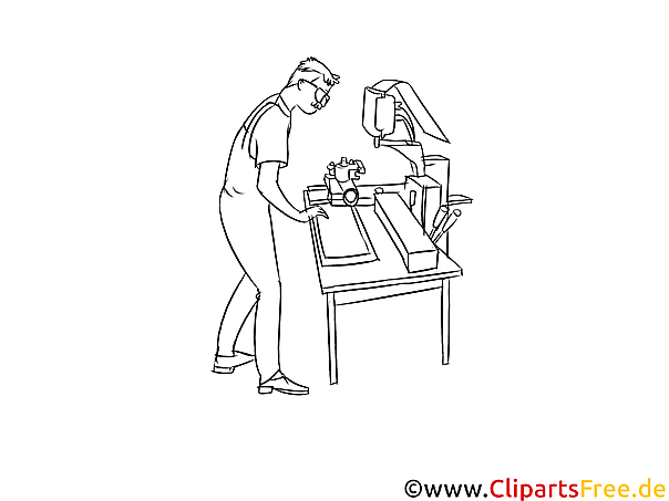 Produktionsmechaniker schwarz weiß Clipart