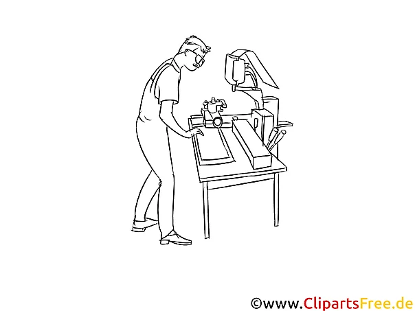 Produktionsmechaniker schwarz weiß Clipart