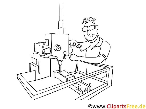 Produktionstechnologe schwarz-weiße Cliparts, Bilder, Grafiken