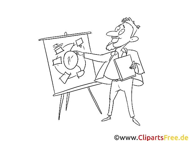 Prozessberater schwarz-weiß Clipart, Bild, Grafik